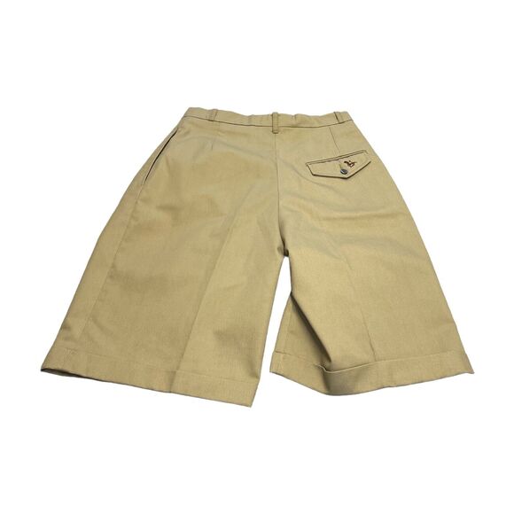 Hunters Run Chino Shorts Women's 6 Khaki Polyester Pleated High-Rise Classic - Picture 6 of 7